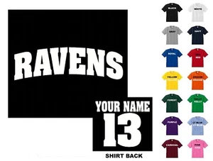 Ravens College Buchstaben Fußball individuelles T-Shirt #250 - kostenloser Versand   - Bild 1 von 2