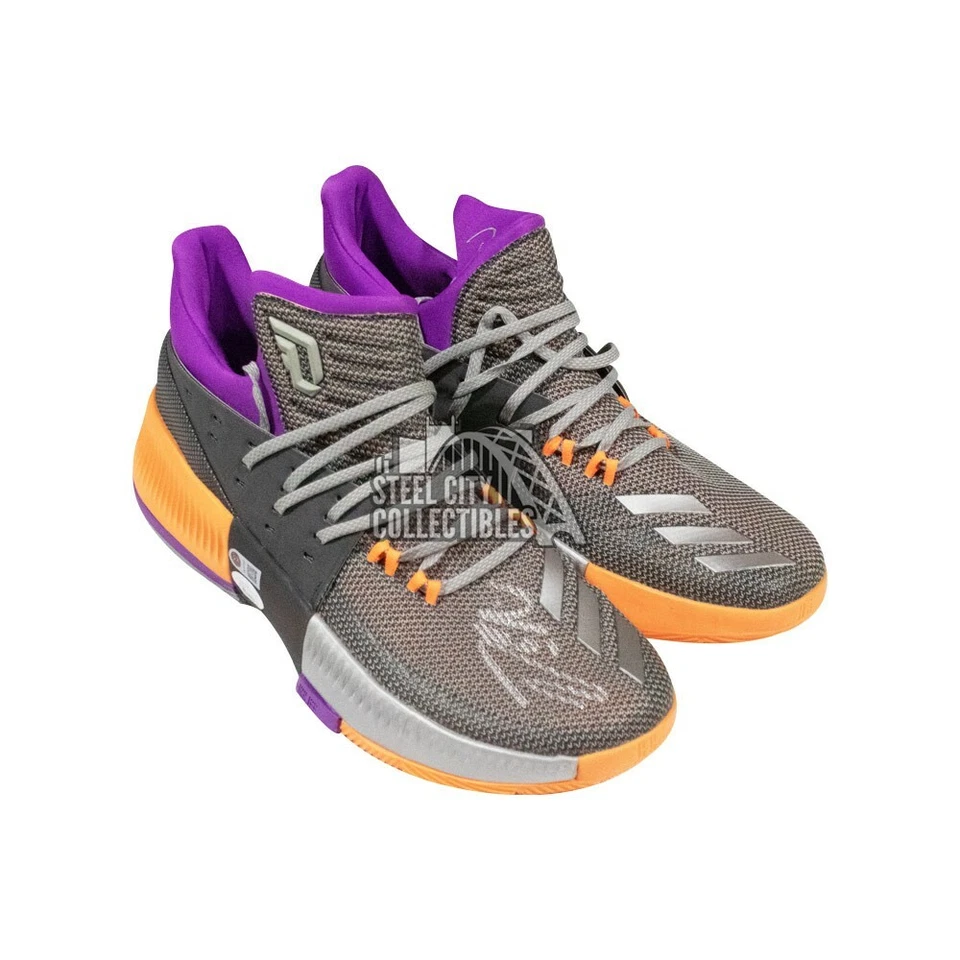 Damian Lillard Autographed adidas Basketball Shoes - JSA COA (Orange and Purple) - Image 1 of 1