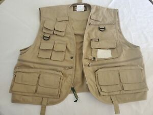 Remington Multi-Pocket Tan Khaki Full Zip Vest Mens Large