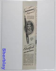 Vtg Orig Advertisement Ad Art 1944 Stratford Pens w/ Veronica Lake Actress - Picture 1 of 1