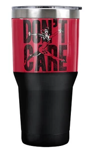 Harley Quinn Don't Care Tumbler 30oz Vacuum Insulated & Double Wall - Picture 1 of 6