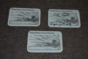 1970- 3 US SENATE *SIGNED* GALLERY PASSES KENNEDY/MUSKIE/McCARTHY- 91st CONGRESS - Picture 1 of 6