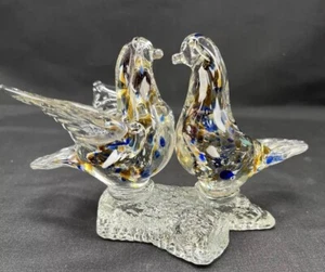 Art Glass Birds On A Branch Blues, Browns, Stunning Approx 5” Tall - Picture 1 of 8