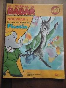 The Journal Babar N º 60 1974 Laurent de Brunhoff Talla Monde Burro Bombonera - Foto 1 di 1