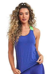 Canotta Brazilian Activewear Sport Fitness Palestra Cross Back Blu S M L 050 - Foto 1 di 4