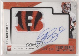 2013 Panini Prominence /208 Rex Burkhead #177 RPA Rookie Patch Auto RC