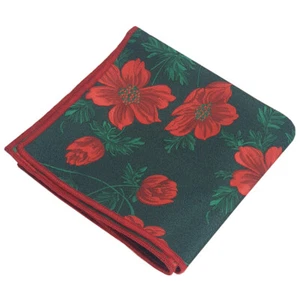 Green with Red & Green Floral Pocket Square - Picture 1 of 1