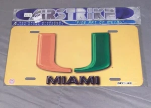 University of Miami Hurricanes .032 Gauge Aluminum High Gloss License Plate Tag - Picture 1 of 3