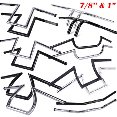 Manillar de motocicleta de 1"" y 7/8" barra Z barras de arrastre para Harley Honda Yamaha Suzuki Foto 1 de 4