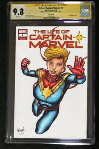 CAPTAIN MARVEL ORIGINAL ART 9.8 SKETCH COVER CGC MCJUNKIN MARCH 2025 SALE! - Picture 1 of 1
