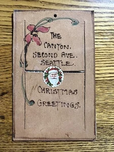 Santa Christmas Postcard The Canyon 2nd Ave Seattle Trade Flap Phostint - Picture 1 of 4