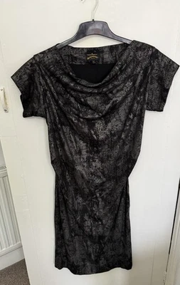 Vivienne Westwod Anglomania Jersey Dress, black/metallic grunge ￼  Size L￼￼  - Image 1 of 4
