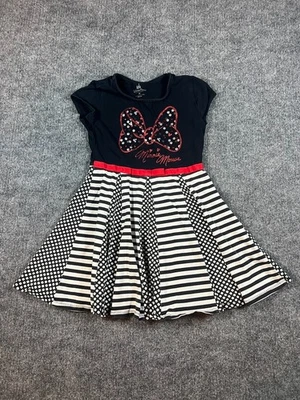 Vestido skatista Minnie Mouse arco meninas parques da Disney listras pretas ponto tamanho M - Imagem 1 de 4