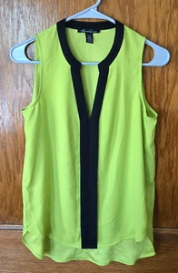 Blusa para mujer Kenneth Cole verde neón sin mangas talla pequeña - Imagen 1 de 4