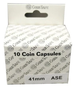 Paquete de 10 cápsulas de monedas de ajuste directo seguro American Silver Eagle tamaño 41 mm - Imagen 1 de 3