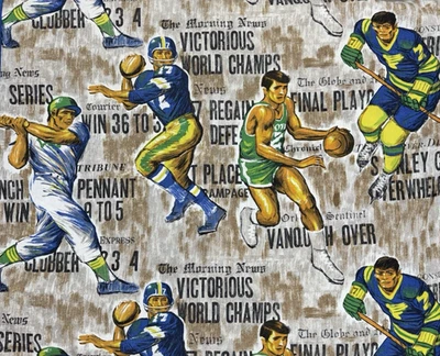 Vintage Sports Themed Twin Single Bed Spread #30 - Image 1 of 4