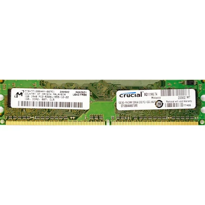 Micron 1GB PC2-5300U (DDR2-667Mhz, 1RX8) Unbuffered RAM - Image 1 of 2
