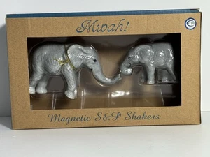 Westland Giftware Magnetic Mwah Elephants Kissing Salt & Pepper Shakers MIB - Picture 1 of 3