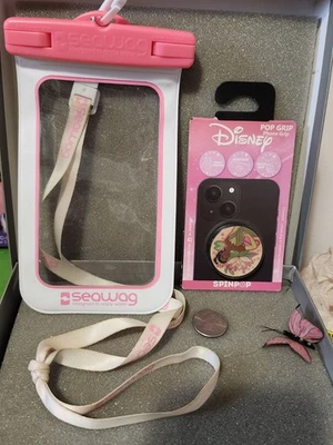 Disney Princess Tiana Phone Grip Stand & Seawag Waterproof Cellphone Case Lot - Image 1 of 4