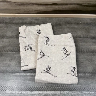 Juego de fundas de almohada Pottery Barn Ski Run estándar de lino tostado/2 arrugadas nuevas sin etiquetas Foto 1 de 4