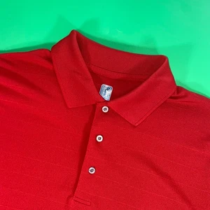 PGA TOUR Golf Polo Shirt Moisture Wicking Performance Athletic Red Large - Picture 1 of 5