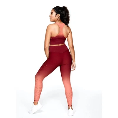 MSRP $89 Victoria Secret Pink Seamless Knit Ana Set in Ombre Wine and Pink SMALL - Image 1 of 4