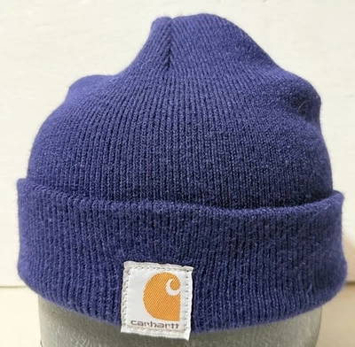 Carhartt Unisex Tejido Puños Gorro Clásico Gorra Azul Marino Foto 1 de 3