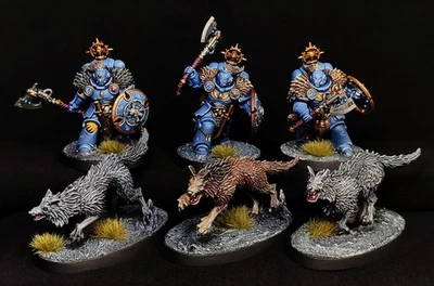 Wolf Guard Headtakers painted Warhammer 40k Space Wolves Primaris Space Marines - Image 1 of 2