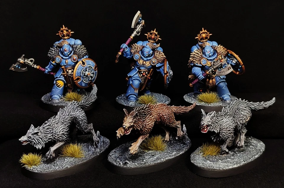Wolf Guard Headtakers painted Warhammer 40k Space Wolves Primaris Space Marines - Image 1 of 2