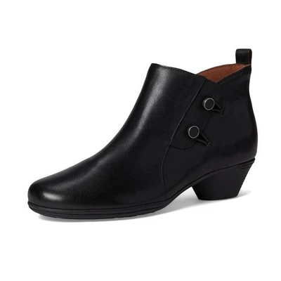 Cobb Hill Womens Larsa Ankle Bootie US 8 Wide EU 38.5 Black Leather NIB - Image 1 of 4