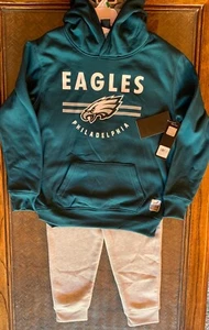 NWT PHILADELPHIA EAGLES YOUTH BOYS L SWEATSHIRT/SWEATPANTS SET GRAY NFL APPAREL - Picture 1 of 21