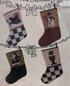 Vintage 1994 Weihnachten Strumpf Muster Black Mountain Quilts ERI CHRISTOPERSON - Bild 1 von 4