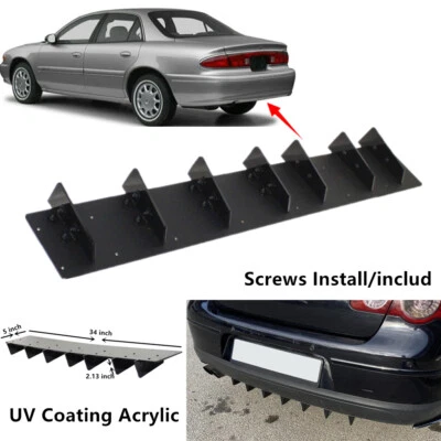 34x5" Fit For Buick Century 2000-2005 Rear Bumper Lower Diffuser Shark Fin Black - Imagem 1 de 4