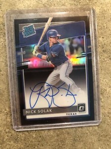 2020 Donruss Optic Rated Signatures Nick Solak #RRS-NS Rookie Auto Black /50