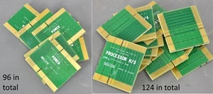220 petits circuits imprimés pour récupération d'or : total 1,95kg, inutilisés, bonne qualité - Photo 1/6