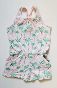 Girl's Gymboree Hop ‘n’ Roll Pink Palm Trees Sleeveless Romper, Size 6 - Picture 1 of 5