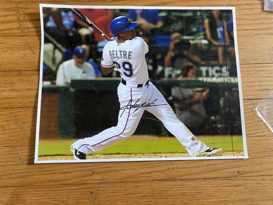 阿德里安·贝尔特签名 8 x 10 照片预印德州游骑兵名人堂  — 第 1/1 张图片