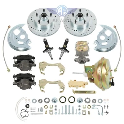 Disc Brake Conversion Kit 9" Booster Drilled Rotors For 1964-1972 GM A,F, X Body - Image 1 of 4