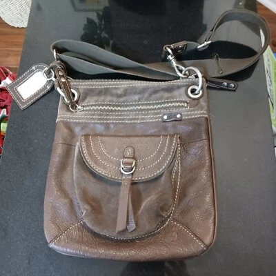 Vintage Leather and Suede Fossil Bag - Image 1 of 4