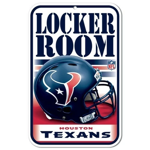 HOUSTON TEXANS LOCKER ROOM PLASTIC SIGN 11"X17" DURABLE POSTER Cover