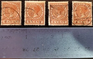 Niederlande Briefmarken 1927 - 6 c gebraucht 4er Set - Bild 1 von 4