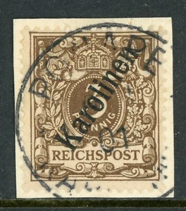Germany 1900 Caroline Islands 3pf Brown 56° Michel 1 II (Sc #1) Ponape CDS F116 - Picture 1 of 2