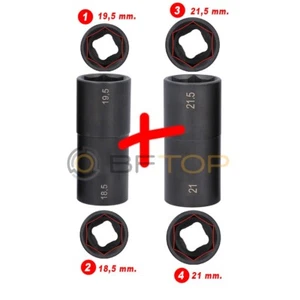 Chiavi a bussola per dadi ruote ford rinforzate misure 18.5-19.5-21-21.5 mm. - Foto 1 di 2