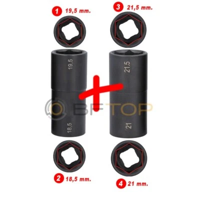 Chiavi a bussola per dadi ruote ford rinforzate misure 18.5-19.5-21-21.5 mm. - Immagine 1 di 2