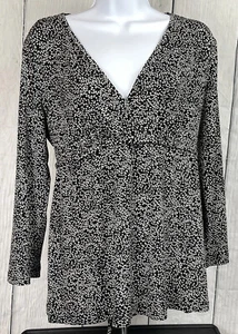 Oh Baby! Top Maternidad Maternidad M Largo Slv Imperio Cintura Sobrepelliz Negro Elástico - Imagen 1 de 9