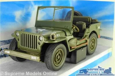 WILLYS ARMY MILITARY JEEP MODEL CAR 1:32 SCALE GREEN USA NEW RAY ISSUE K8 - Image 1 of 4