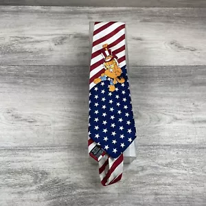 Vintage Garfield Silk Tie Uncle Sam USA Paws Keith Daniels Cat Patriotic July 4 - Picture 1 of 6