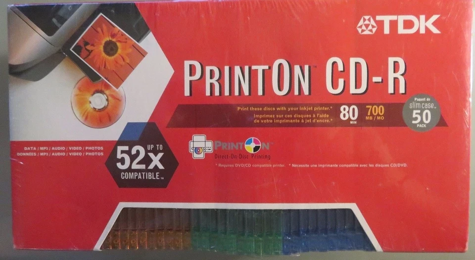 TDK CD-R80M  700MB 52x in slim jewel cases blank (B7) - Image 1 of 2