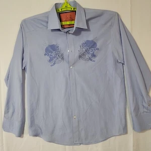 Machine Brand Mens Size XL Western Snap Button Down Shirt Short Sleeve Striped - Picture 1 of 10