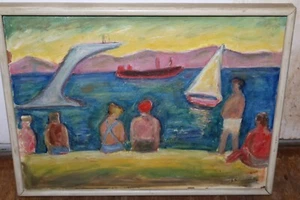 Josef Eklundh Sweden MCM Impressionist Oil Painting On Panel " Rhodes Greece " - Picture 1 of 5
